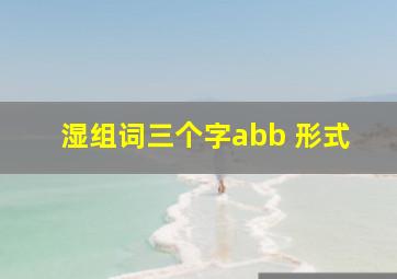 湿组词三个字abb 形式